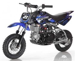 APOLLO 70cc Dirt Bike ( AGB-21K-70) Air Cooled, Semi Automatic 3 Speeds, Electric and Kick Start, High Strength Frame. Free shipping to your door. Free motocross helmet. 6 month warranty.