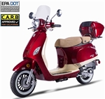 AMIGO AVENZA 50cc Scooter with Windshield, LED Light, USB Port, White Wall Tires EPA/DOT/CARB (99.9% assembled)