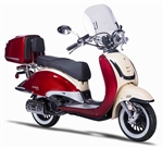 NEW Amigo 2-Tone VINTAGE 150cc Scooter BELLO 150 with Windshield, USB Port, Rear Trunk, Backrest, White Wall Tires EPA/DOT/CARB (95% assembled)