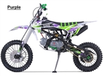 CARB Approved DB27 125cc Premium Dirt Bike 4 Speed Manual, 38 MPH, Dual Disc Brakes, Inverted Forks, 17"/14" Knobby Tires