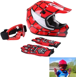 DOT Approved High Quality Youth Off-road Motocross Helmet + Goggles + Gloves