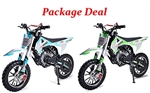 Two 2026 SYX MOTO 58cc Pit Bikes 4-stroke Air cooled Fully Automatic, Dual Disc Brakes, Inverted Forks (PAD50-3) for ages 10+