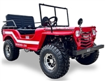 ICE BEAR Thunderbird 125cc Mini Jeep Golf Cart Youth UTV Side by Side 3 Speed with Reverse, Rearview Mirrors, Dual Disc Brakes, LED Light, Windshield, Spare Tire, Gas Can (PAZ125-1)
