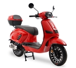 CARB Approved ICE BEAR "CLASSIC" 150cc Gas Scooter with Beautiful Trims, Elegant 16-spoke 12" wheels, LED Lights, Digital Dash, USB Port, Dual Shocks, Lockable Glove Box and Under-seat Compartment (PMZ150-16)