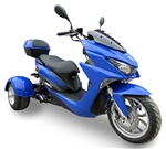 2026 ICE BEAR "Trifecta" 50cc KING SIZED Motor Trike Scooter PST50-2 with Windshield, 13" Big & Wide Tires
