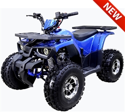 Tao Tao "Raptor" 125cc ATV Automatic with Reverse, Upgraded Swimarm,Muffler,Suspensions,Footrest, Remote Kill, Digital Dash, 19"/18" Tires 8" Big Chrome Wheels, LED light. Free shipping to door, free motocross youth helmet. 6 months warranty.